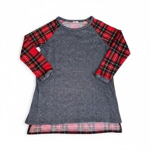 Women’s Multi-Fabric Top Plaid (Large)